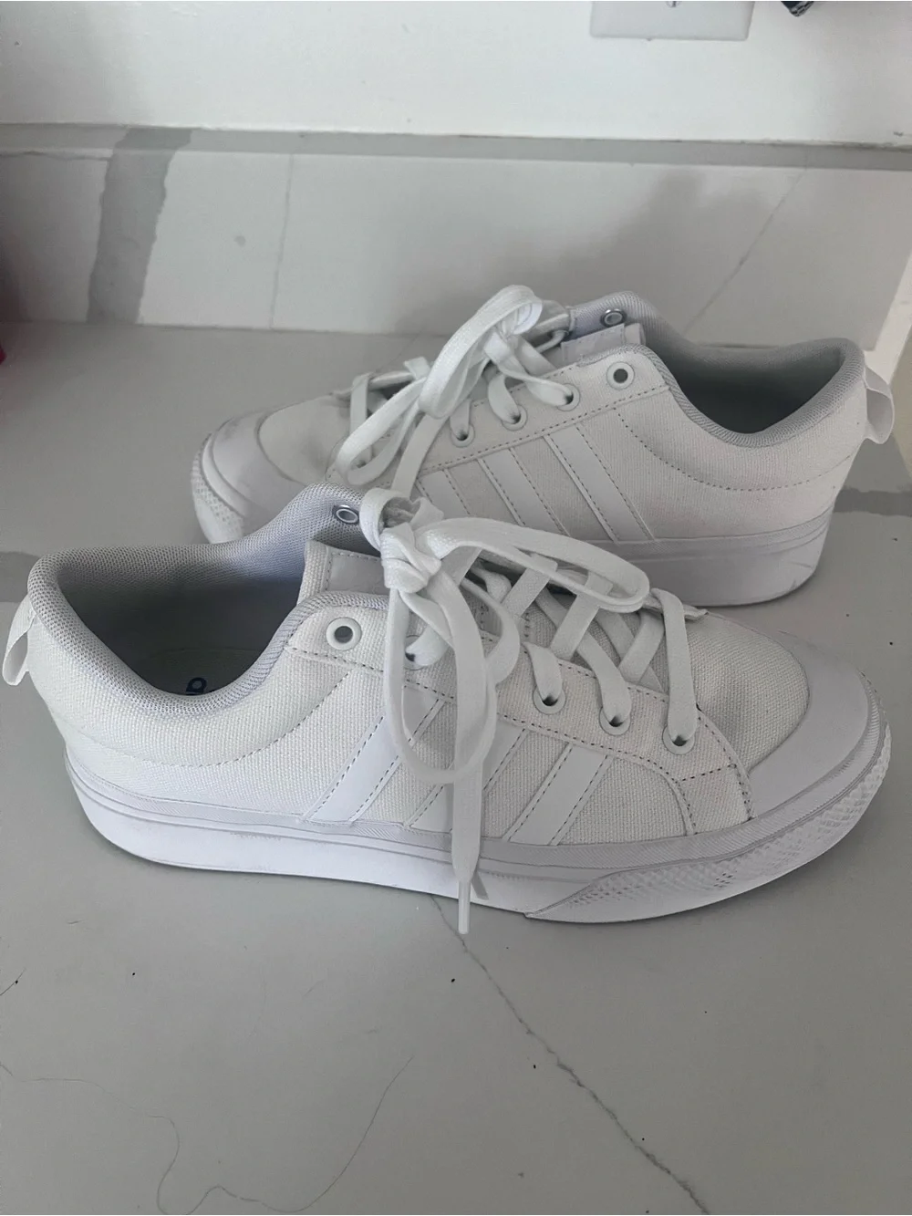 adidas White Low-Top Women's Lace-Up Sneakers
